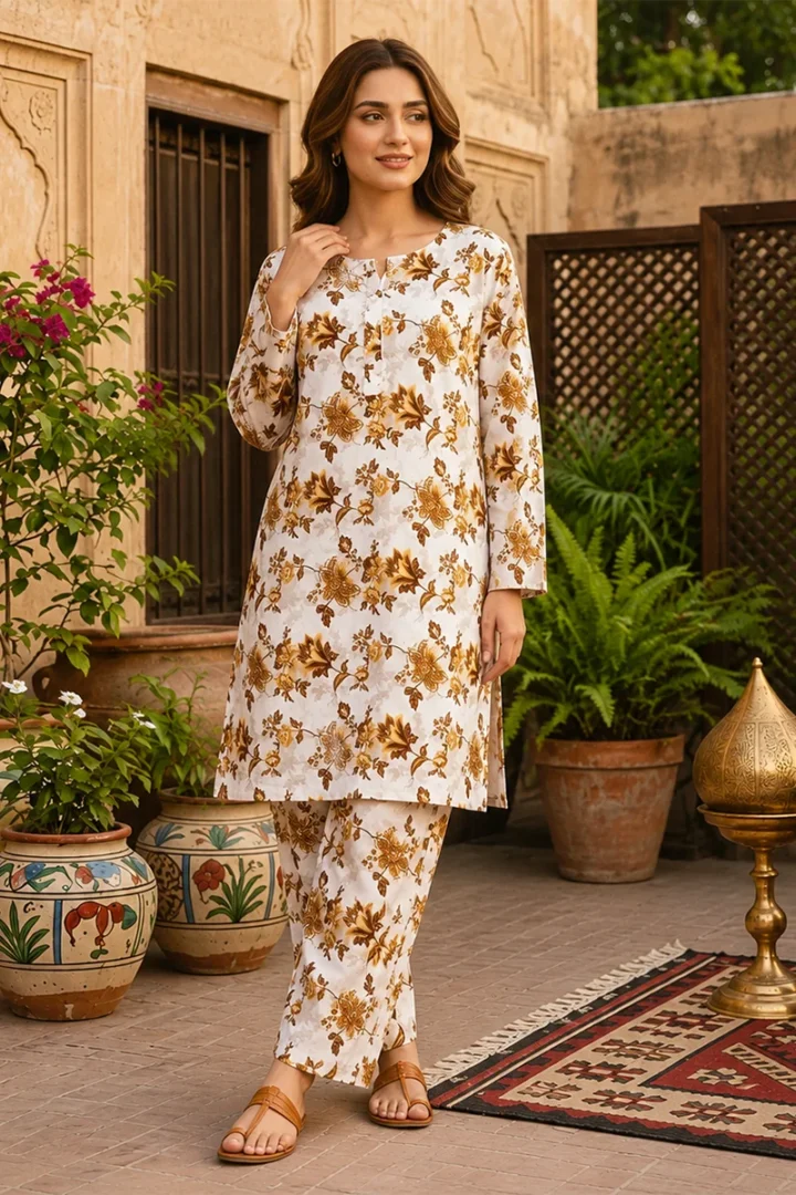 FLORAL COTTON LAWN 2 PIECE SUIT - Image 4