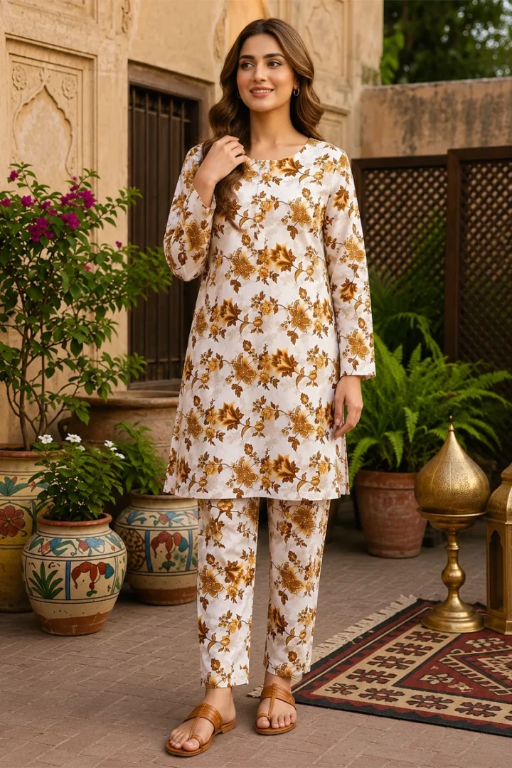 FLORAL COTTON LAWN 2 PIECE SUIT - Image 6