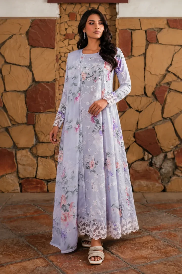 GREY DIGITAL PRINT LAWN 3 PIECE SUIT - Image 3