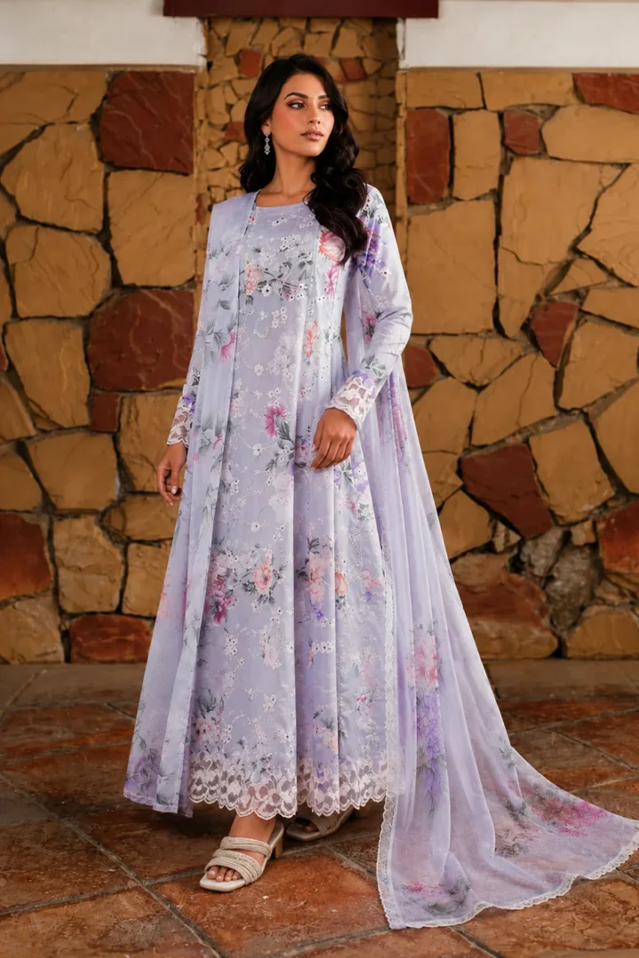 GREY DIGITAL PRINT LAWN 3 PIECE SUIT - Image 4