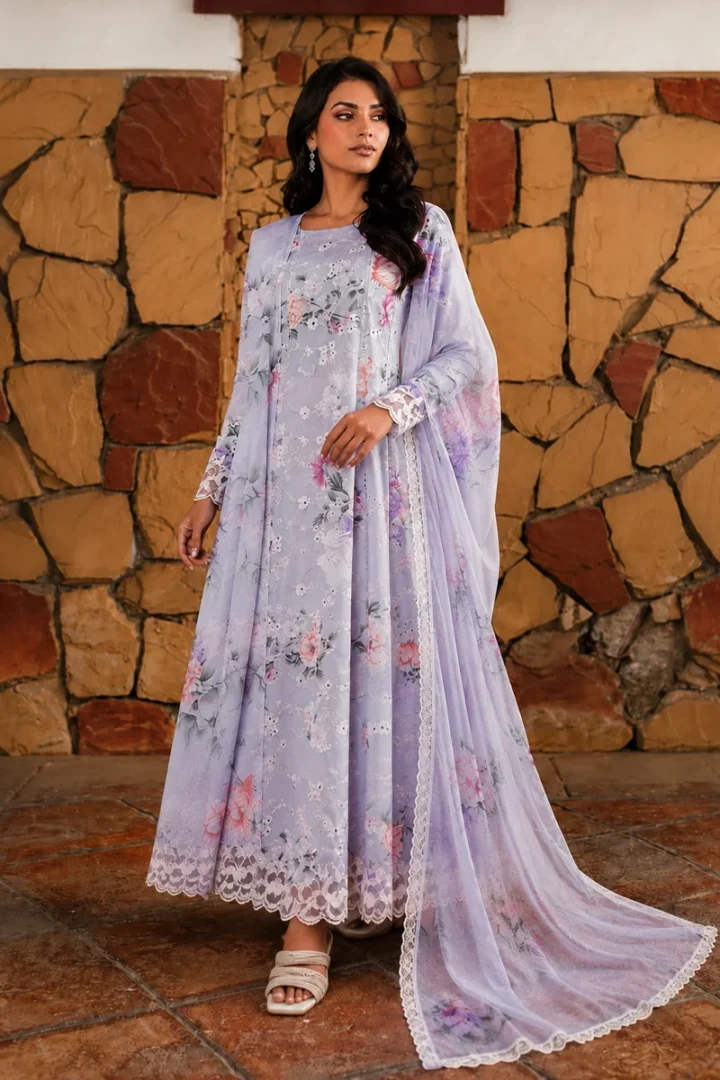 GREY DIGITAL PRINT LAWN 3 PIECE SUIT - Image 5